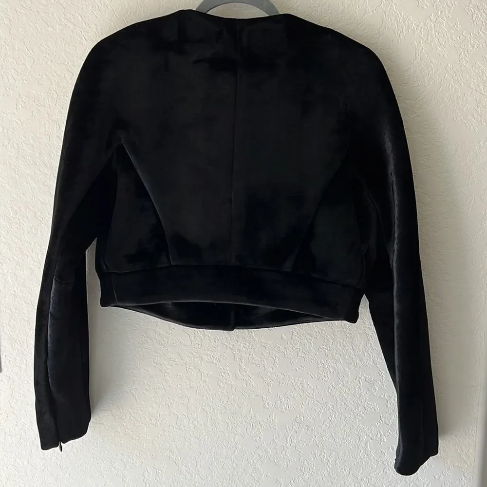 Derek Lam Runway  Fur Crop Biker Jacket Black Size Small - Picture 10 of 11